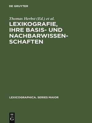 cover image of Lexikografie, ihre Basis- und Nachbarwissenschaften